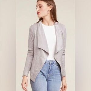 BB Dakota Gray Lace-Up Faux Suede Jacket